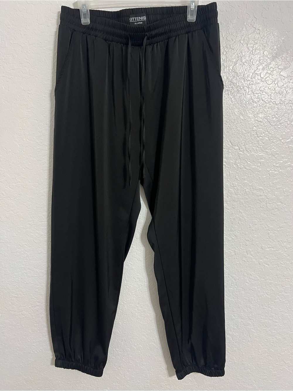 Kittenish Black Casual Pull-On Pants Women's Size XL Jogger #425 Solf Material